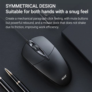 Acer M119 Wired Mouse เมาส์มีสาย USB เมาส์เงียบ 1000DPI เมาส์คอมพิวเตอร์ สำหรับ PC โน้ตบุ๊ก ทำงาน สำนักงาน เสียบใช้งาน