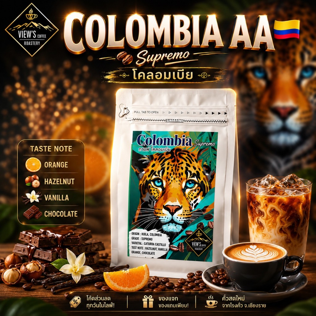 Colombia เกรดพรีเมียม กาแฟ โคลอมเบีย 100% Arabica🔥🔥single origin