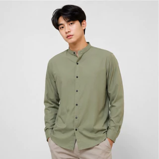 เสื้อเชิ้ต เชิ้ตคอจีนแขนยาว 14 สี ผ้าไหมอิตาลี(ผลิตไทย) รีดง่าย ยับยาก ใส่สบาย ไม่อมเหงื่อ