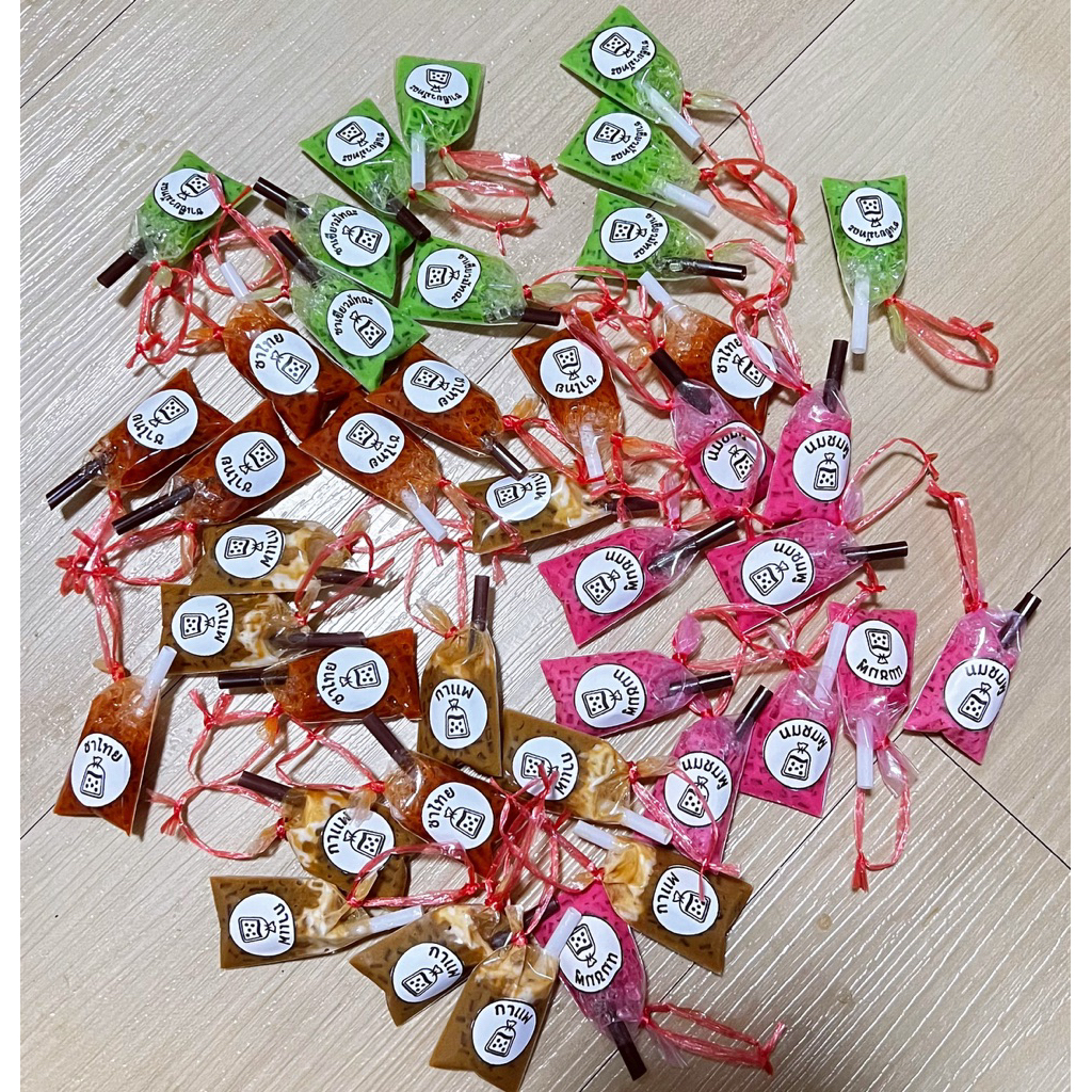 ของจิ๋ว ชานมถุง ชานมจิ๋ว ดินปั้น ราคา/ ชิ้น