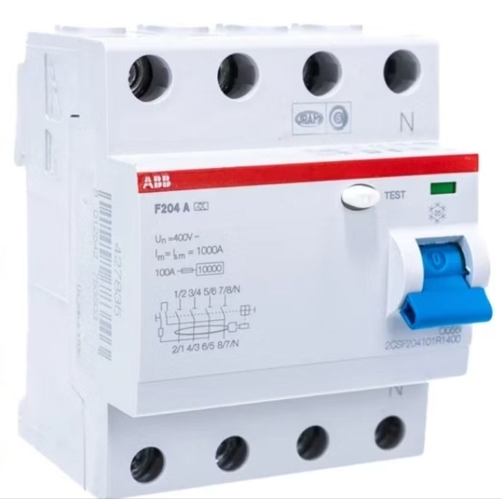 ABB เบรกเกอร์กันดูด RCCB F204A 40A, 30mA 4P  Type A (RCD DC6mA) สำหรับกับงานติดตั้ง EV Charger