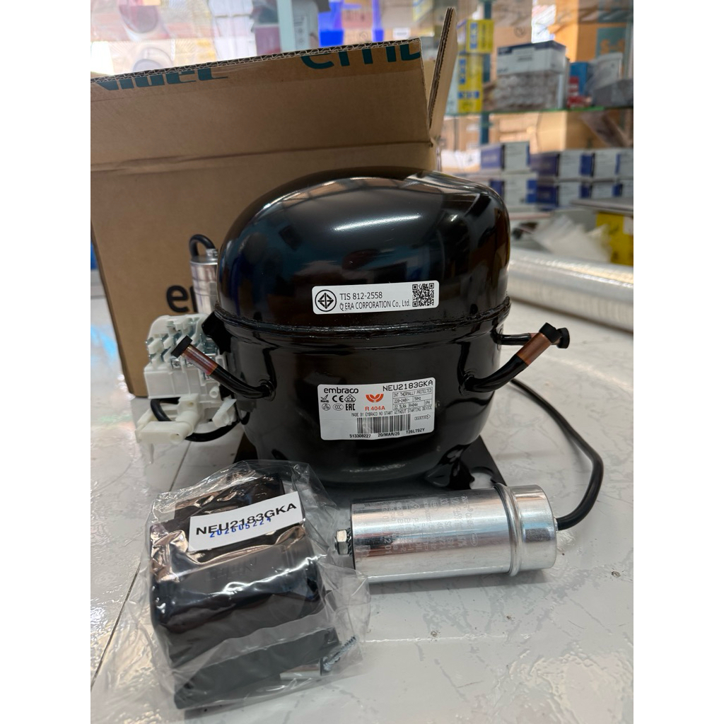Embraco NEU2183GKA (ใช้ทดแทน NT2180GK ได้) R-404a , 1HP ,220V, คอมเพรสเซอร์ เอ็มบราโก รุ่น NEU2183 ,