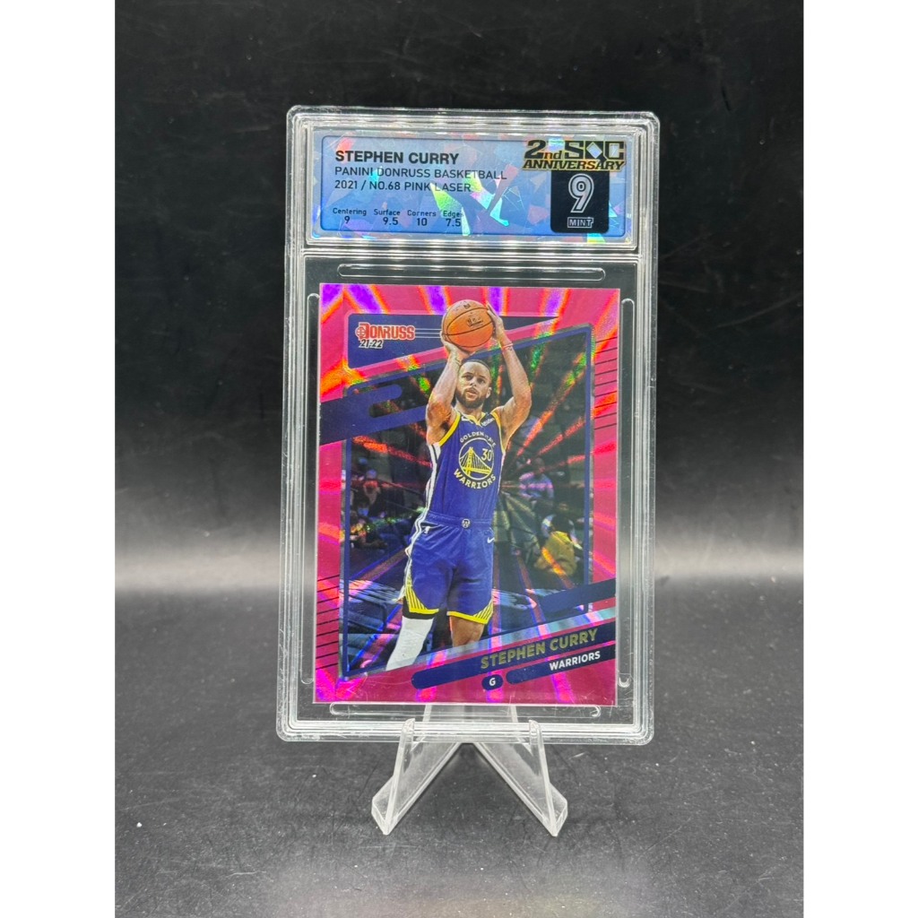 **Stephen Curry - 2021-22 Panini Donruss - #68 (Pink Laser Parallel) - SQC 9 Mint**