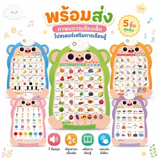 กราฟิกเสียงเด็กปฐมวัย 7 ชุด สระ พยัญชนะ ตัวเลข สัตว์ ผลไม้ หนังสือจิ้มอ่าน ภาษาไทย สำหรับเด็ก 3-5 ปี