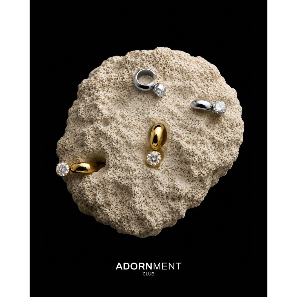 Adornment Club - Gem stud earcuff (gold/silver) *1 ชิ้น* ต่างหู สีทอง สีเงิน l แพ้ง่ายใส่ได้ กันน้ำ nickel free, waterpr