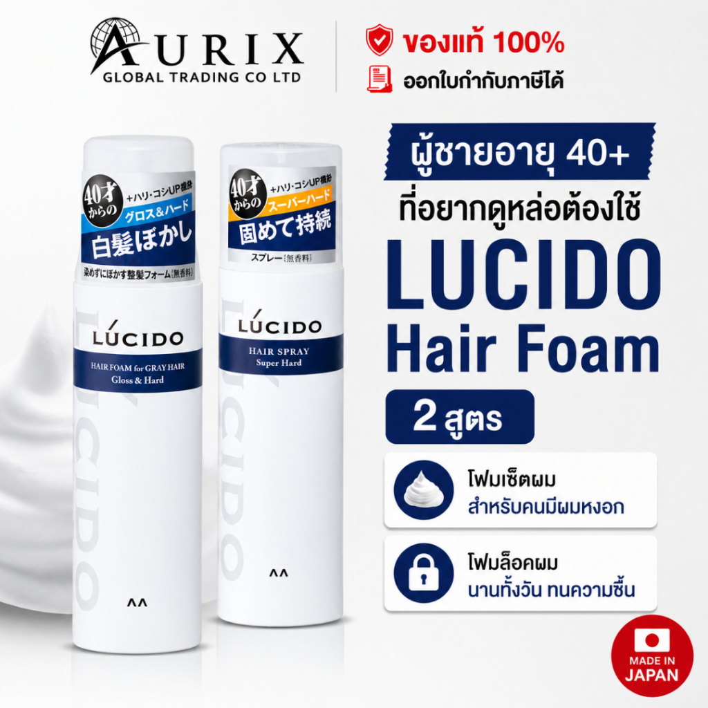 โฟมจัดแต่งทรงผม ไม่เหนียวเหนอะหนะ Lucido Hair Foam