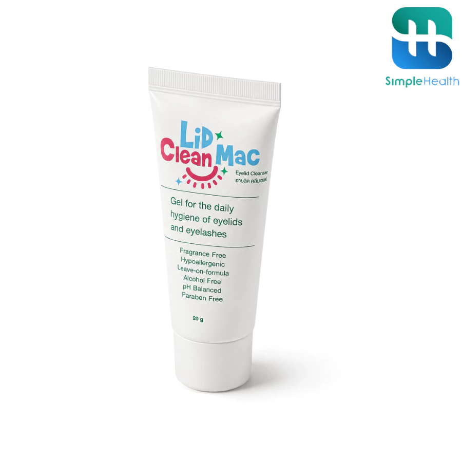 Simple Health เจลทำความสะอาดเปลือกตา Lid Clean Mac 20 กรัม สำหรับรอบดวงตาและโคนขนตา
