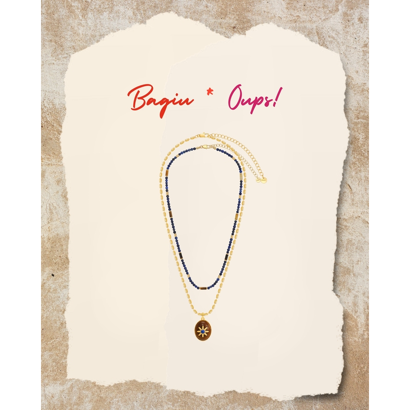 Bagii x oups | necklace | Motu Blues | สร้อยคอ จี้ดอกเจอเบร่าตาฮิติ แฟชั่นผู้หญิง สไตล์วินเทจ น้ำหนักเบา BG260146