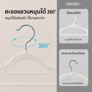 50PCS ไม้แขวน ไม้แขวนผ้า ไมแขวนเสื้อ ไม้แขวนเสื้อพลาสติก ไม้เเขวนขอบกันลื่น ไม้แขวนเสื้อไร้รอยต่อ ราวหนีบผ้า