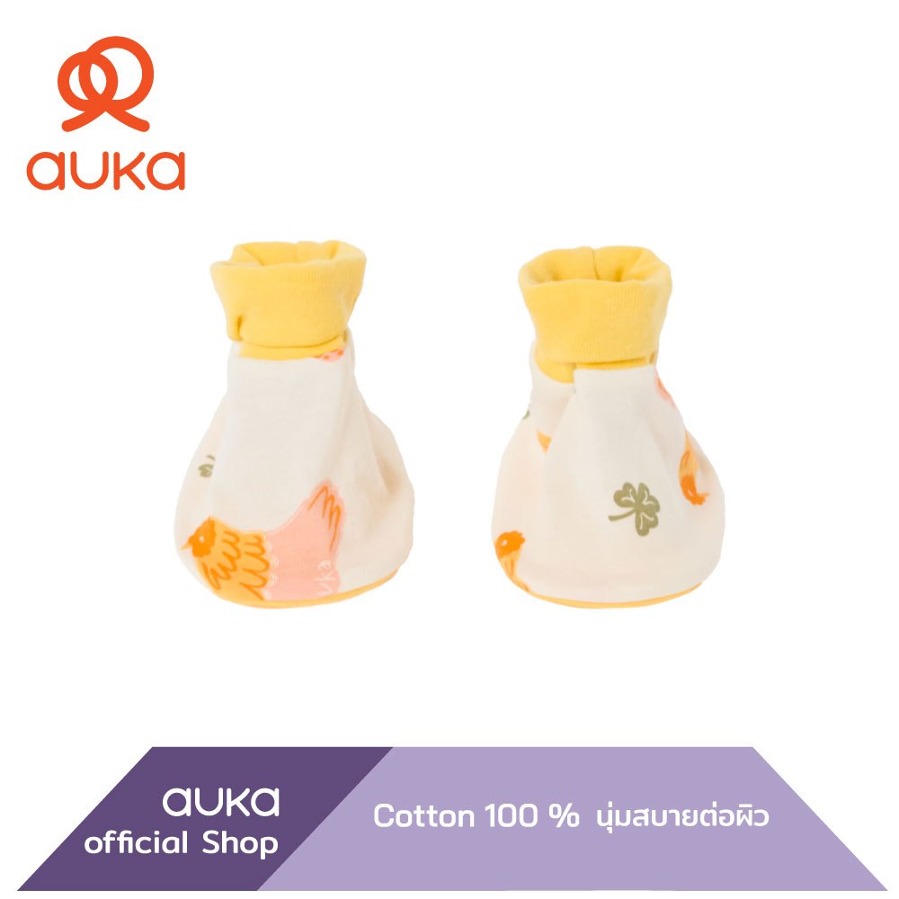 Auka .ถุงเท้าเด็กอ่อนFree Size,สำหรับเด็กแรกเกิด- 3 เดือน,Collection Garden Party