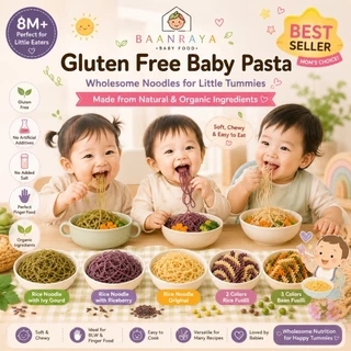 🔥ลดราคา🔥🍜 เมนูเส้นเด็ก เส้นข้าว ขนมจีน Gluten Free ไม่มีแป้งสาลี Baby Pasta Organic เส้นเด็ก BLW Baan Raya