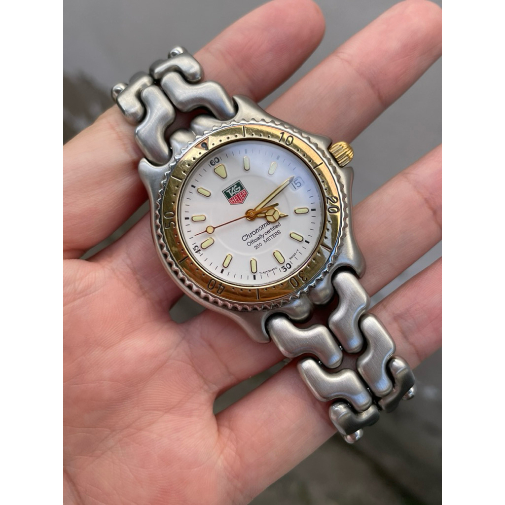 TAG Heuer พร้อมโอน 21500.- King Size SEL White Chronometer Automatic Solid Gold bazel 18K Ref.S87.