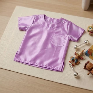 เสื้อไทยเด็กชาย,เสื้อไทยคอกลมผ่าไหล่ ราคาถูกพร้อมส่ง(เสื้ออย่างเดียว)
