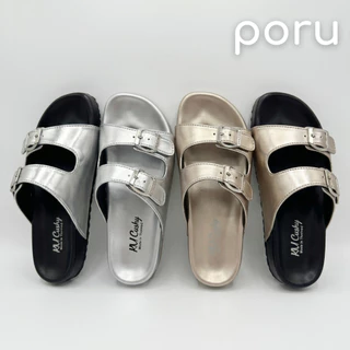 [ส่งฟรี]PORU รองเท้าแตะผู้หญิงแฟชั่นสไตล์เกาหลี โฮโลแกรม พื้นนุ่มพิเศษ ปรับสายได้ ไซส์ 36-40