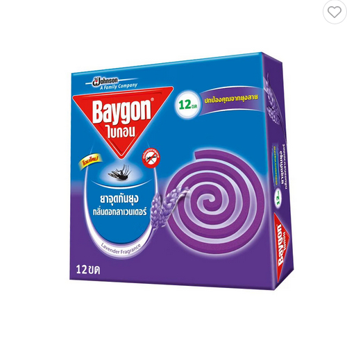 ยาจุดกันยุง BAYGON 144 กรัม 12 ขด ลาเวนเดอร์