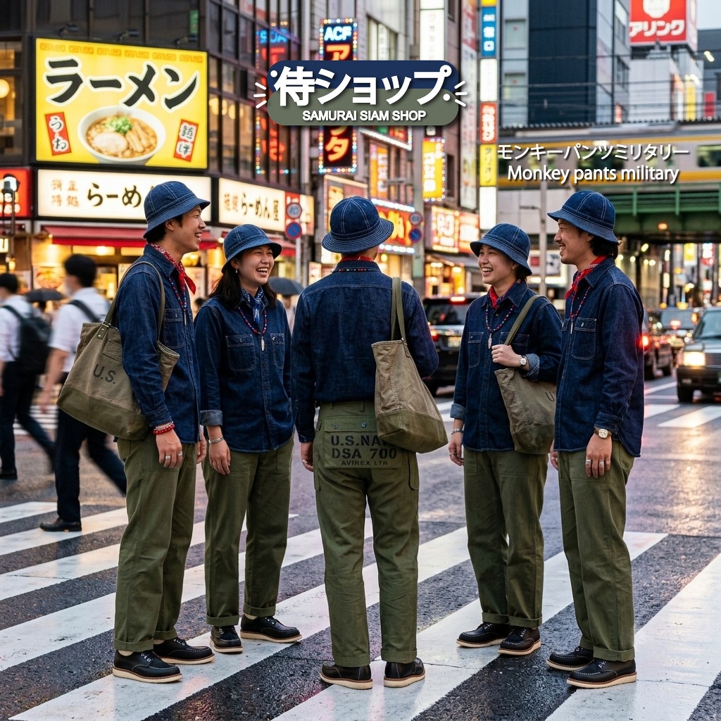 New !! Monkey pants military Color Army green แบบใหม่ ( กดดูรายละเอียดสินค้ามีภาพเพิ่มเติม )