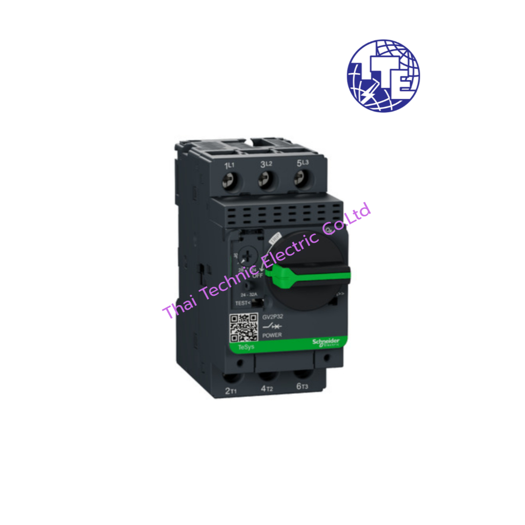 เบรกเกอร์วงจรมอเตอร์ "SCHNEIDER" GV2-P32 24-32A 15kW 380V 100kA