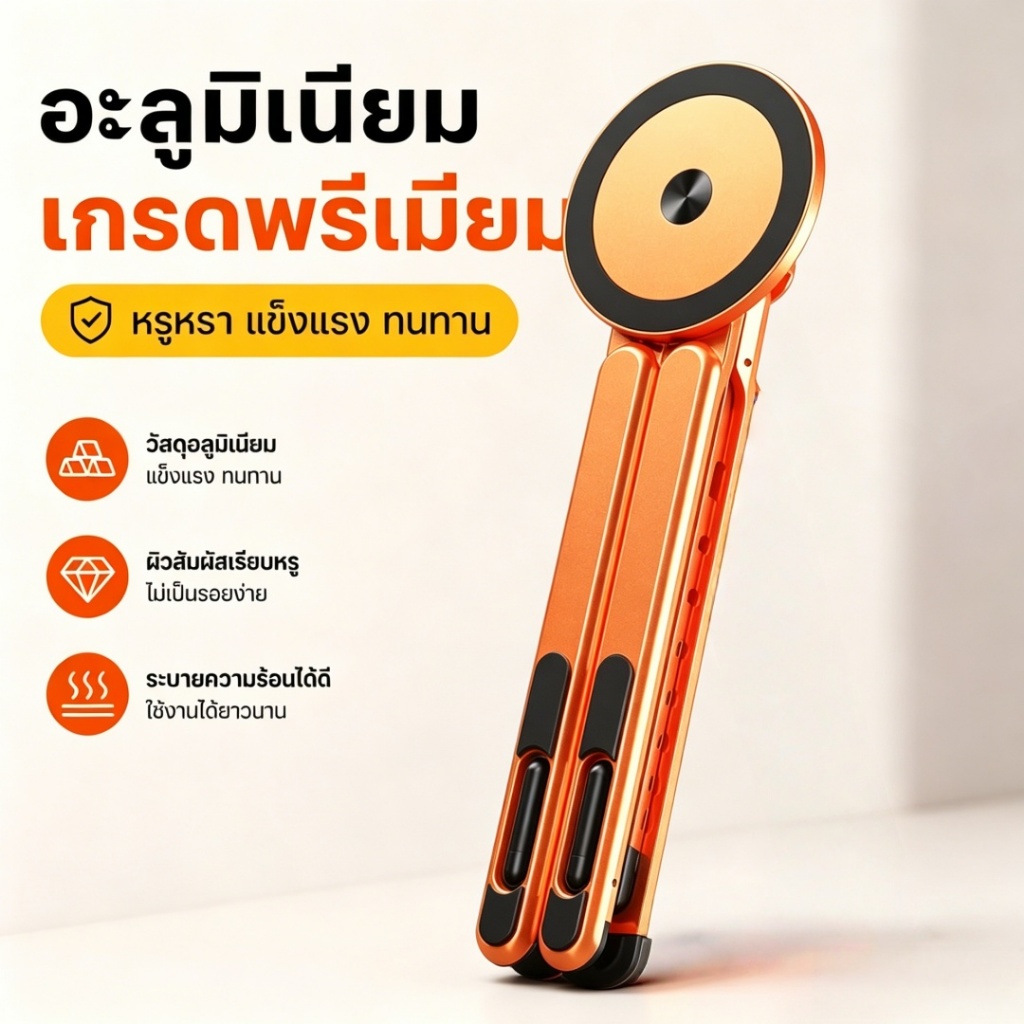 【รูปแบบใหม่】ที่วางโน๊ตบุ๊คอลูมิเนียมปากกาวางคอมพิวเตอแบบพกพาไปที่ขาตั้งมือถือแบบยืดหยุ่นแบบเหมาะสำหรับการพกพาสะดวก