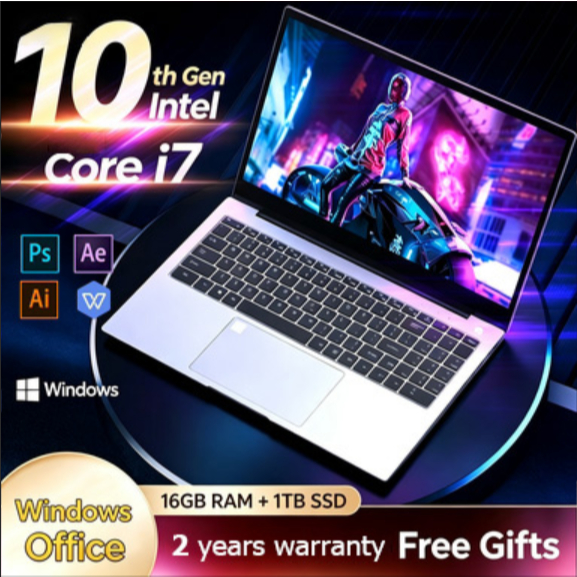 [ในสต็อก] แล็ปท็อป Intel Core i7 Generation 10 ราคาพิเศษ RAM 16GB+SSD 512GB/1TB， กล้องในตัว + ปลดล็อคลายนิ้วมือ