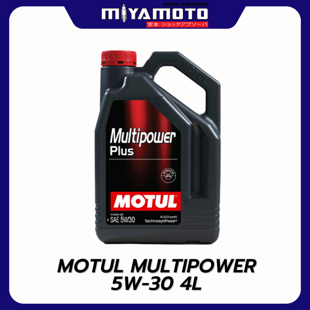 Motul MULTIPOWER PLUS น้ำมันเครื่องเบนซิน กึ่งสังเคราะห์  5W30 4L / 10W40 SP 4L + กรอ