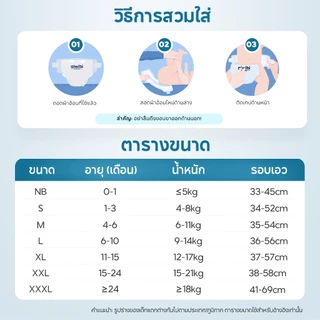 [3 แพ็ค] Aiwibi NB Premium Natural Tape ผ้าอ้อมเด็กแบบเทป แพมเพิสเด็กแรกเกิด นุ่มพิเศษ ซึมซับดี ผิวแพ้ง่าย