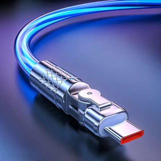 LED Glow Flowing Charger USB Cable Type C ไทป์ซี / Micro Android แอนดรอยด์ /ไอโฟม Charging Cables Fast Charge Wire Cord-