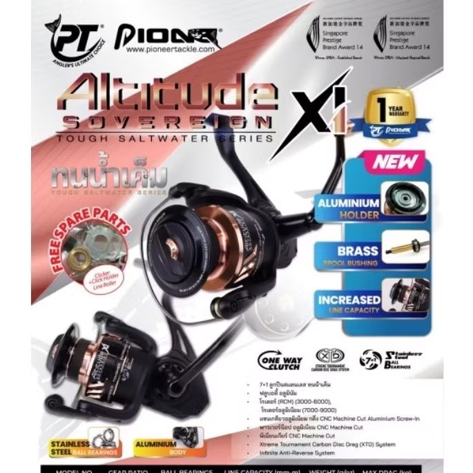 ล่าสุด รอกไพโอเนียร์ อัลติจูด Altitude SOVEREIGN. SVXI TOUGH SALTWATER SERIES