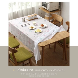 ผ้าปูโต๊ะ ลาสติกปูโต๊ะ วัสดุpeva กันน้ำกันน้ำมันทนร้อน ทำความสะอาดง่าย ลายมินิมอล