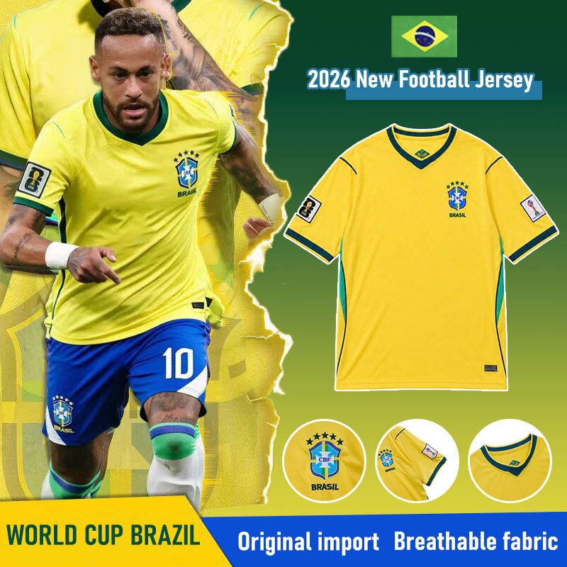 New !! เสื้อฟุตบอลโลกทีมชาติ บราซิล 3A เกรดแฟนบอล Away ชุดเยือน ปี 2026 ผ้าคุณภาพสูง ระบายอากาศได้ดีและแห้งเร็ว