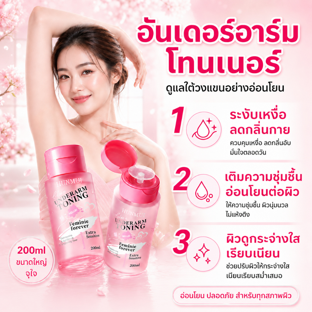 【โทนเนอร์】สำหรับผิวใต้วงแขน ขวดใหญ่ ใช้งานสะดวก 200 ml