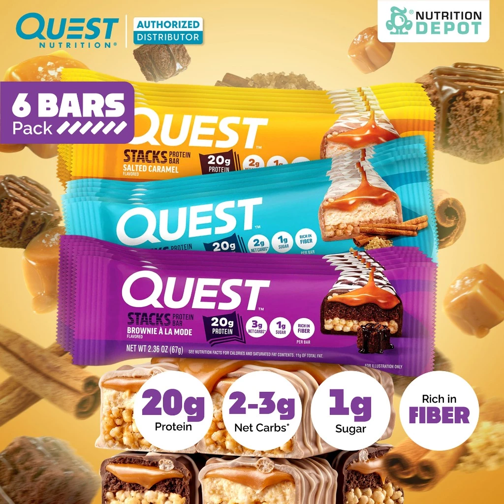 Quest Stacks Protein Bar 6 Bars โปรตีนบาร์ - 6 ชิ้น
