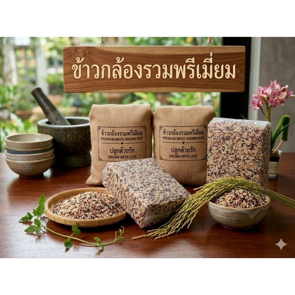 ข้าวกล้องรวมออร์แกนิค 1 Kg สารอาหารสูง ไขมันต่ำ