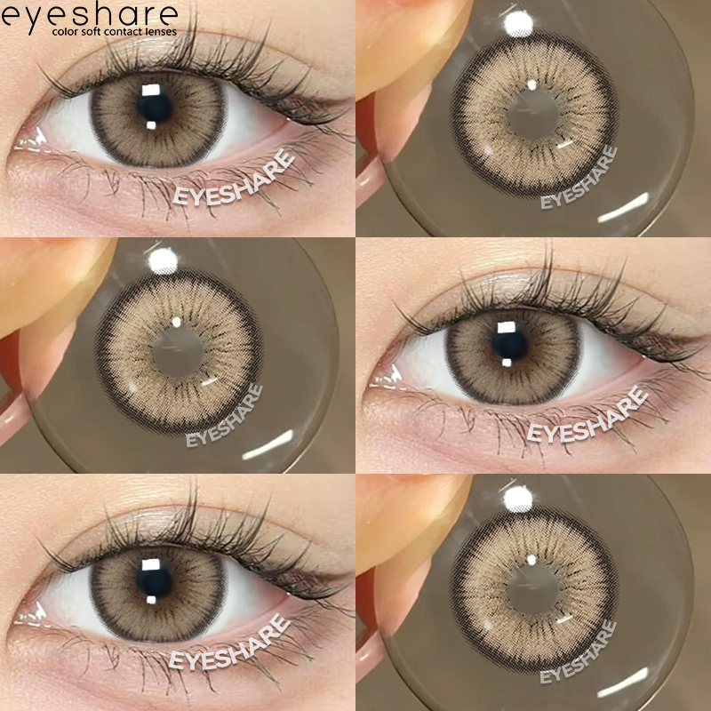 {COD} -คอนแทคเลนส์สีเขียว Alps สีน้ำตาล Eyeshare 1 คู่ ขนาด 14.5 มม. สำหรับดวงตาโต คอนแทคเลนส์สี จัดส่งฟรี เลนส์แฟชั่น