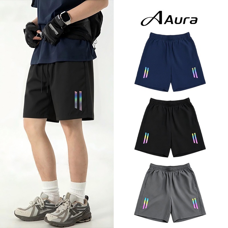 Aura สินค้าใหม่สไตล์เรียบง่าย กางเกงขาสั้นแฟชั่น กางเกงกีฬาขาสั้น ราคาขายส่ง สวมใส่สบาย ถูกที่สุด