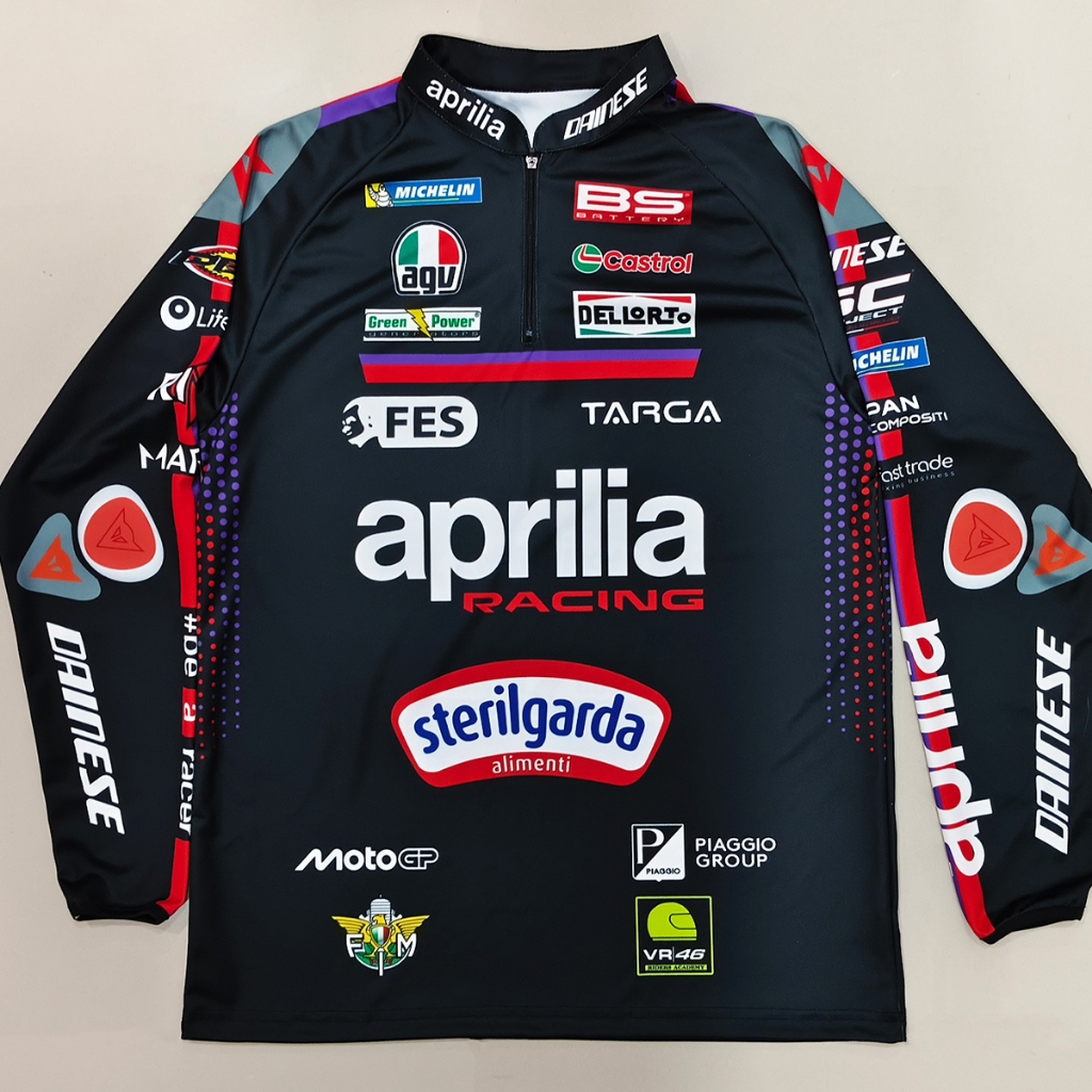 เสื้อ MotoGP เสื้อแขนยาวคอซิปโมโตจีพีทีม อพรีเลีย เรสซิ่ง 2026 #MG0299 รุ่น Bezzecchi#72 พิมพ์ทั้งตัว ไซส์ S-5XL