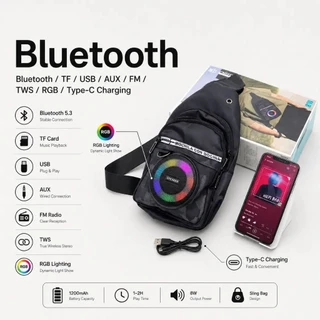 กระเป๋าสะพายลำโพง กันฝน Bluetooth RGB รุ่น A113 เสียงดัง เบสแน่น รองรับ USB/TF Card Bluetooth speaker