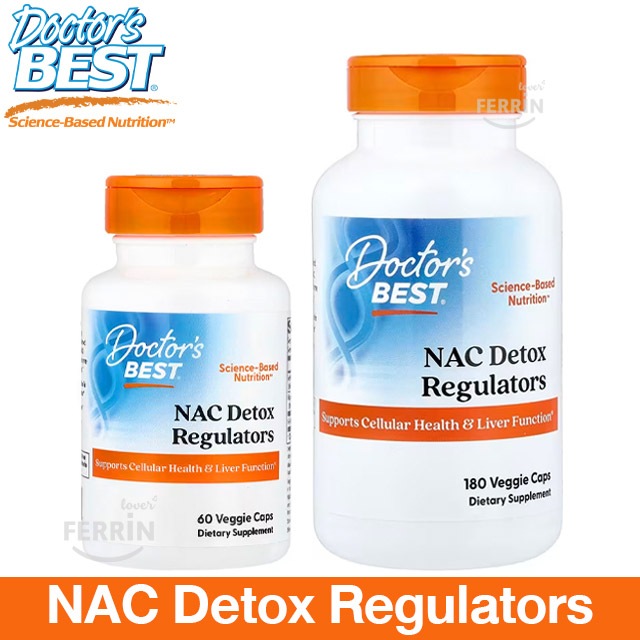 Doctor's Best NAC Detox Regulators 60 Veggie Caps สร้างกลูต้าไธโอน ผิวขาว กระจ่างใส บำรุงปอด บำรุงตับ