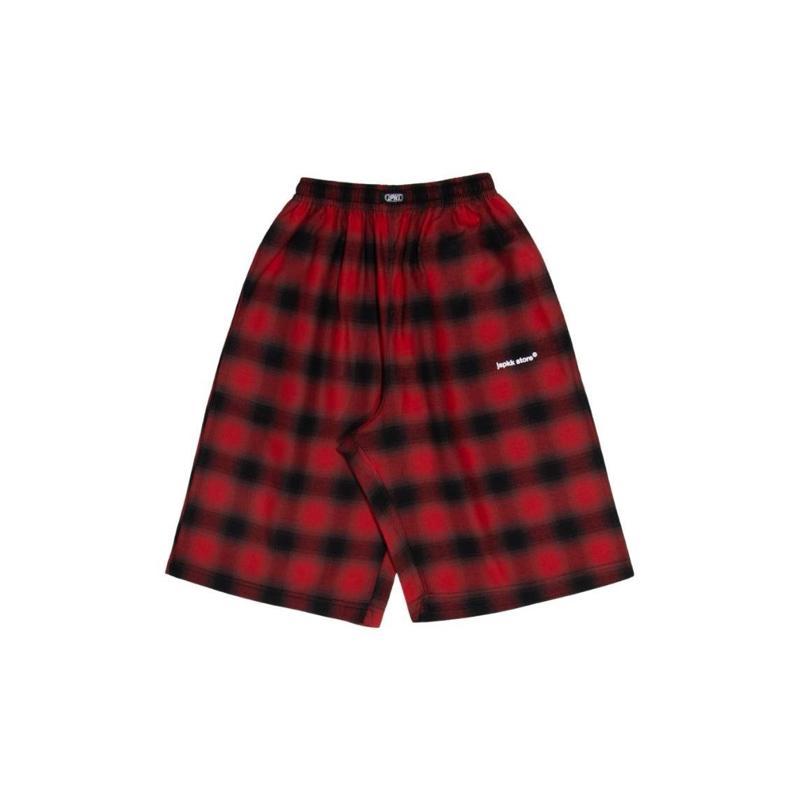 Jspkk - Flannel short pants : 3 colors
