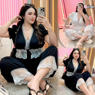 ชุดเซตจินนี่สาวอวบแขนตุ๊กตา 🖤💞☀️อก36-46 เอว30-40 สพ48