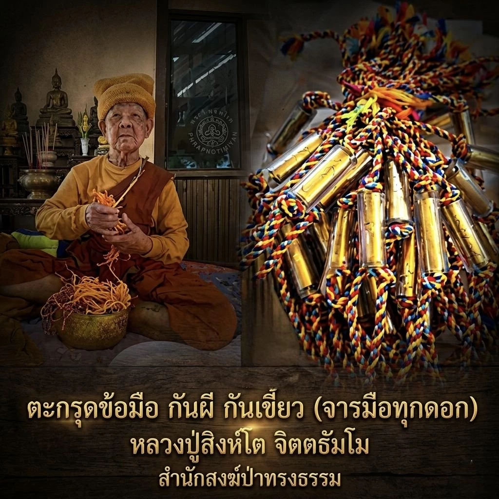 ตะกรุดข้อมือ กันผี กันปอบ กันเขี้ยว(ของแท้ ❗จารมือทุกดอก) หลวงปู่สิงห์โต สำนักสงฆ์ป่าทรงธรรม จ.อุบลราชธานี (มีประสบการณ์