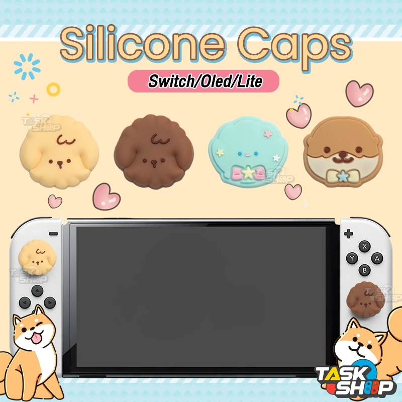 (1 ชิ้น) ปุ่มยาง / จุกยาง / ซิลิโคน ลายน้องหมา สุด Cute✨ สำหรับ Joy Con Nintendo Switch Oled/V1/V2/Lite