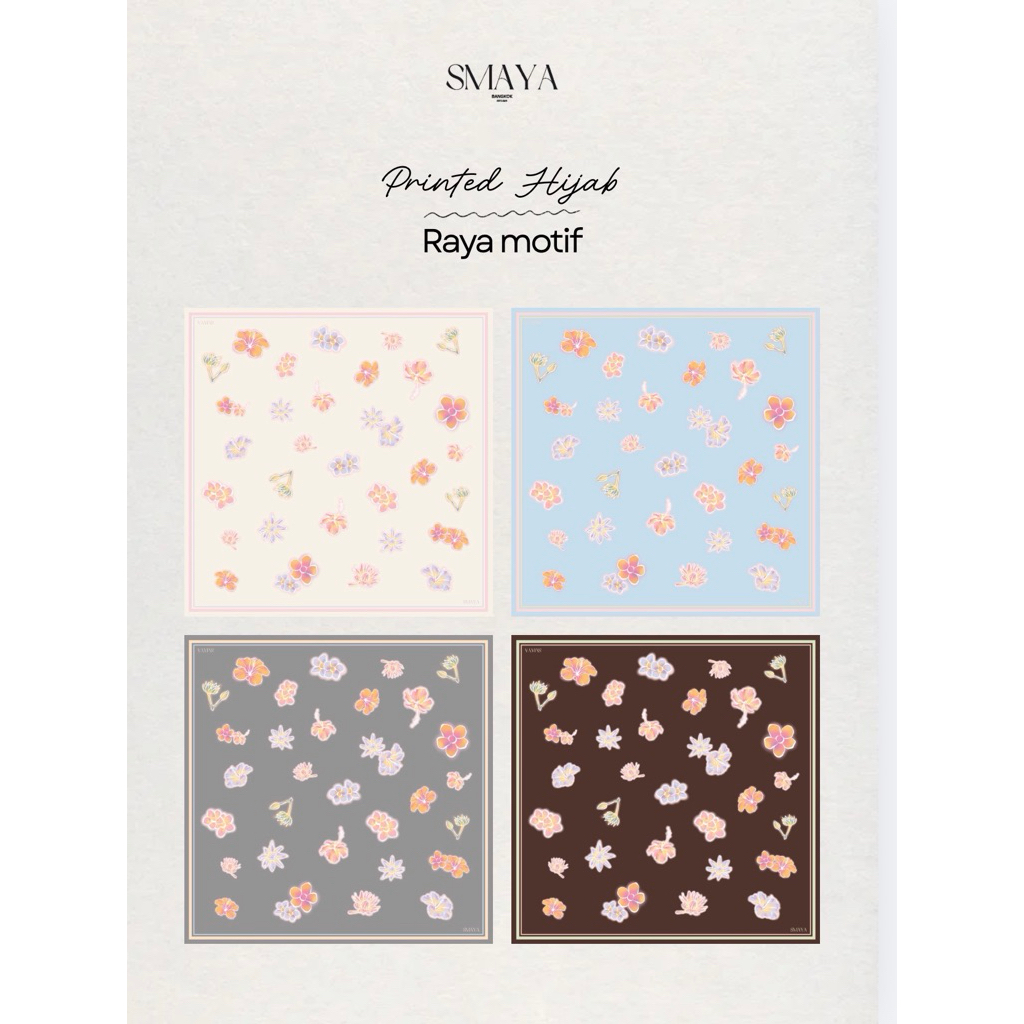 Raya Motif (รา-ยา โม-ทีฟ) hijab เนื้อผ้า Cotton nano Matt
