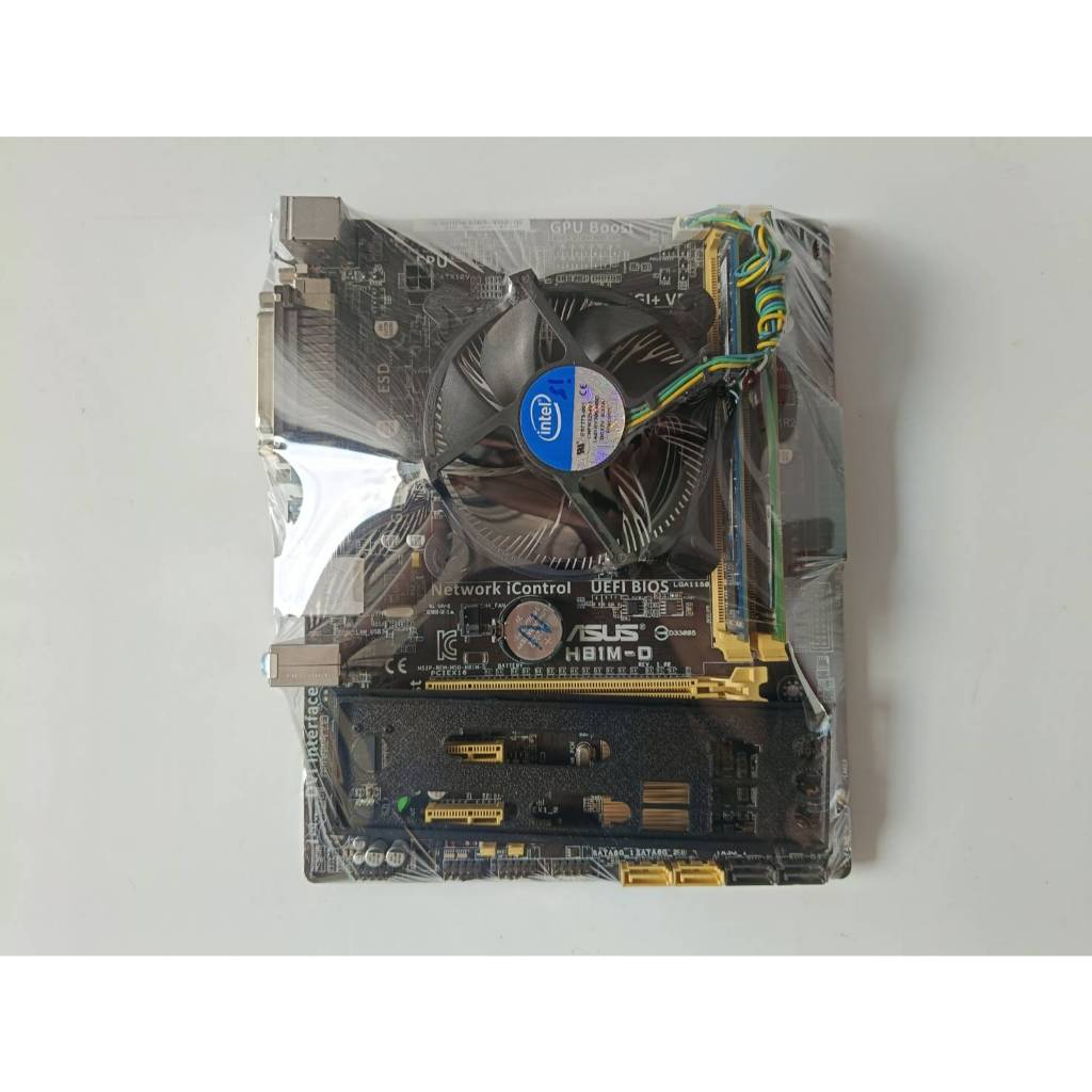 เมนบอร์ด ASUS H81M-D Socket 1150 CPU i5-4570S แรม 8GB DDR3 พร้อมฝาหลัง สวยๆพร้อมใช้งาน (ร้านค้าส่งเร