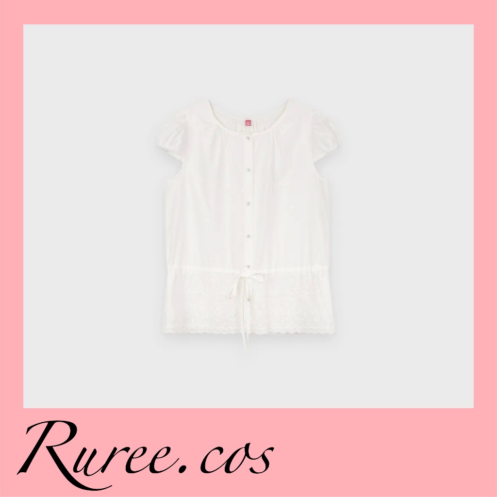 [พร้อมส่ง/ของแท้] Sinoon - Eyelet Layered Blouse