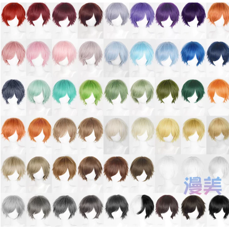 จัดส่งวันเดียวกรุงเทพ | MANMEI | 30cm Universal Short Fluffy Upturned Wig Styling Practice & Cosplay วิกผมคอสเพลย์สั้น