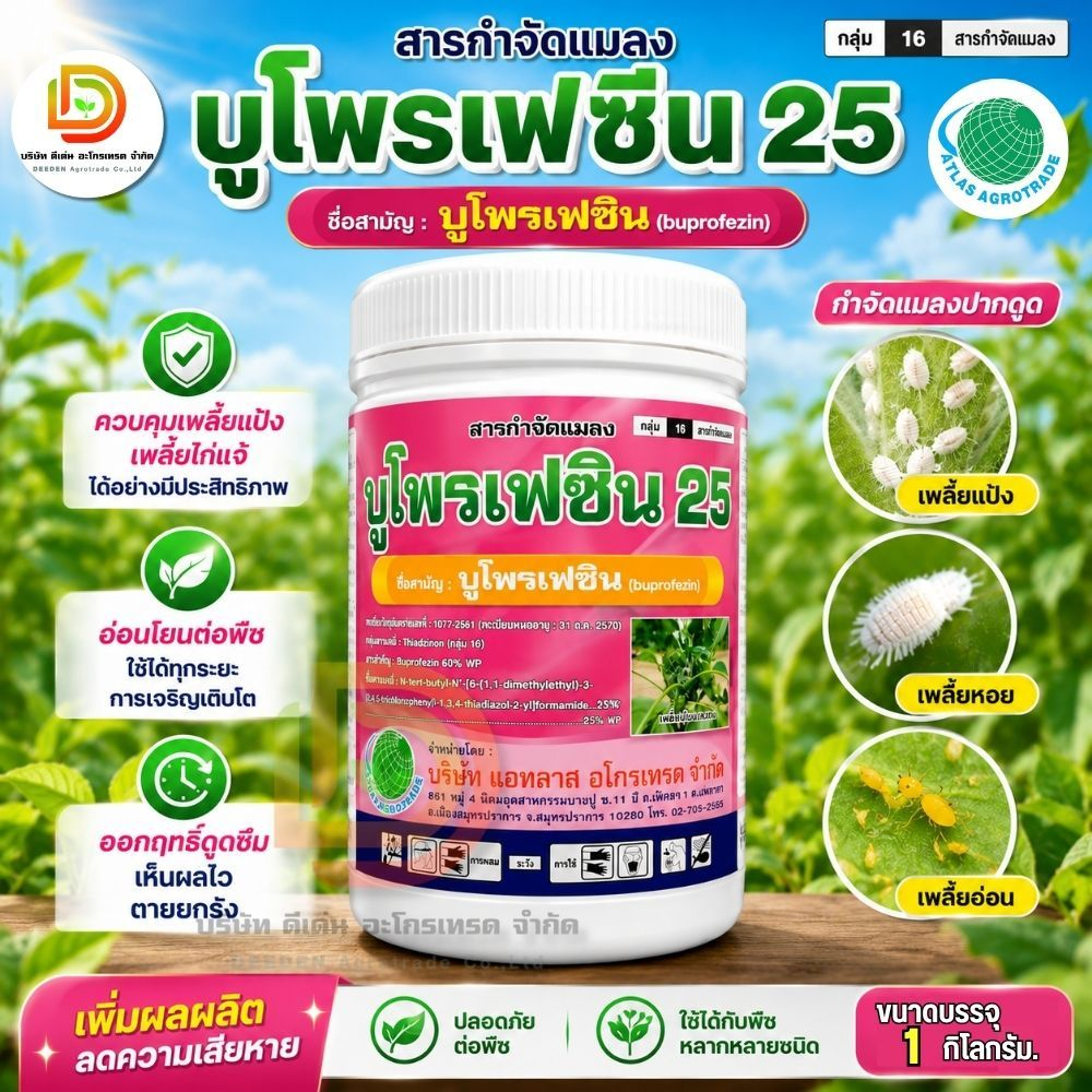 บูโพรเฟซิน 25% เพลี้ยตัวอ่อน เพลี้ย หนอน ทุกชนิด ตราลูกโลก แอทลาส