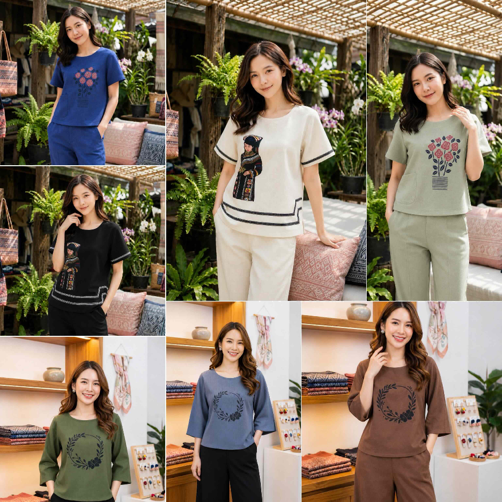 เสื้อผ้าลินิกัญชงอัดกาว สกรีนลาย งานสั่งตัดตามออเดอร์เท่านั้น