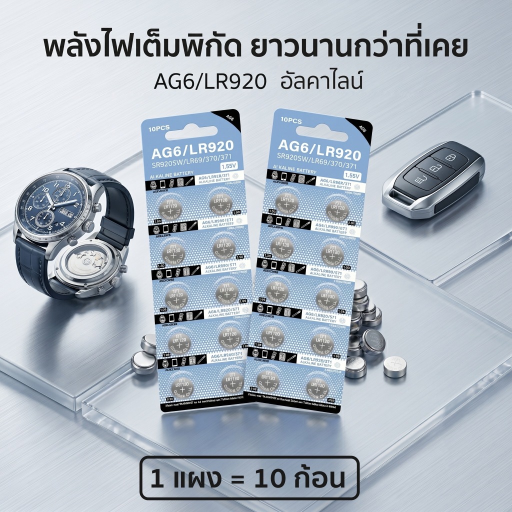 1.55V แบตเตอรี่เหรียญ AG6 371 SR920SW LR920 SR927 171 370 L921 LR69 SR920 สำหรับนาฬิกา ของเล่น รีโมท