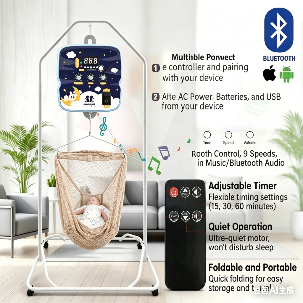 แบรนด์ 20KG 7 สายรัด เครื่องเล่นเด็ก ควบคุมอัตโนมัติ ไฟฟ้า เสียงเพลง พร้อม Bluetooth ควบคุมระยะไกล รองรับได้ถึง 20KG พร้