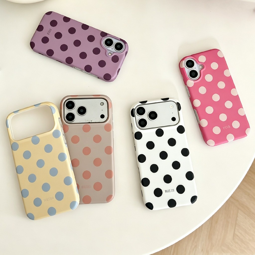 สำหรับไอโฟน เคสลายจุด หลังด้าน กันกระเเทก รุ่น   i17 17pro max i16 16pro max i15 15promax 14 14promax 13 promax